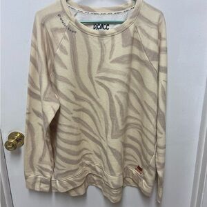 Peace Love World Cream Patterned Sweater